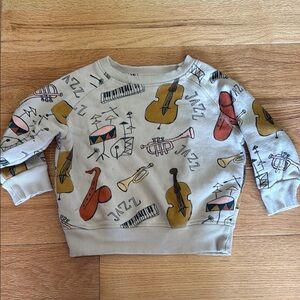 Gray and Red Musical Instrument sweatshirt